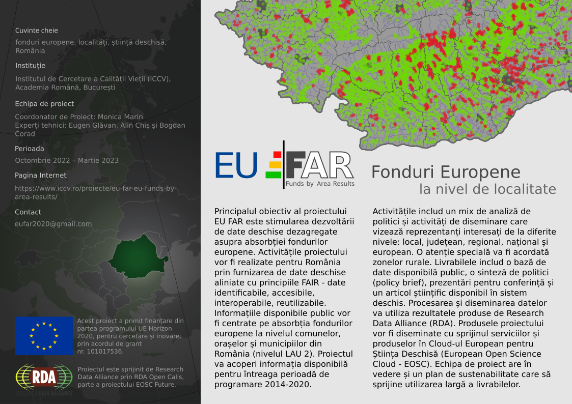 Invitație participare atelier de prezentare și discuție a rezultatelor proiectului EU FAR – EU Funds by Area Results
